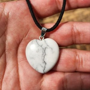 Howlite Heart Handmade Necklace